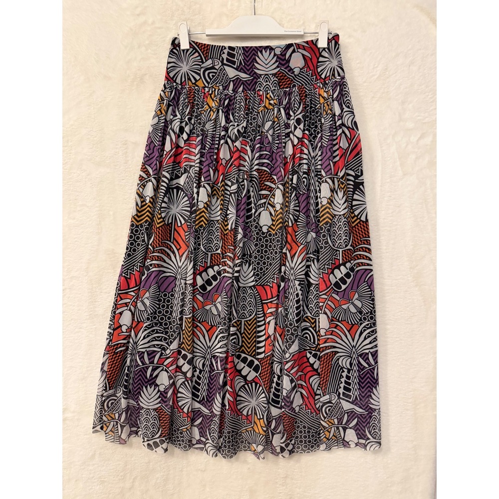 Farm Rio for Anthropologie Women Medium Tropical Mesh Maxi Skirt Multi Color